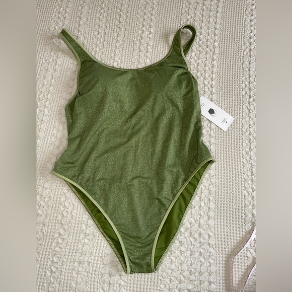NWT- FE Noel Metallic High Leg Cheeky One Piece Swimsuit XL - Picture 5 of 8